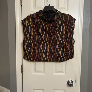 Stylish Black and Orange Wave Crop Top